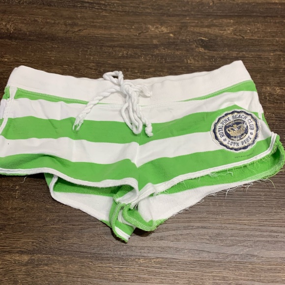 Pink Victoria Secrets Striped Terry Cloth Shorts - Picture 6 of 7